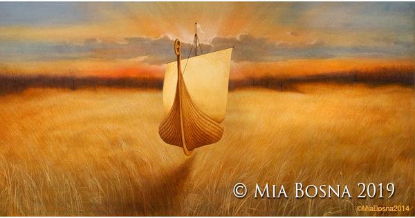 Floating Viking Boat by Mia Bosna