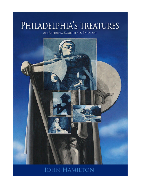 Painting of Thorfinn Karlsefni sculpture in Philadelphia