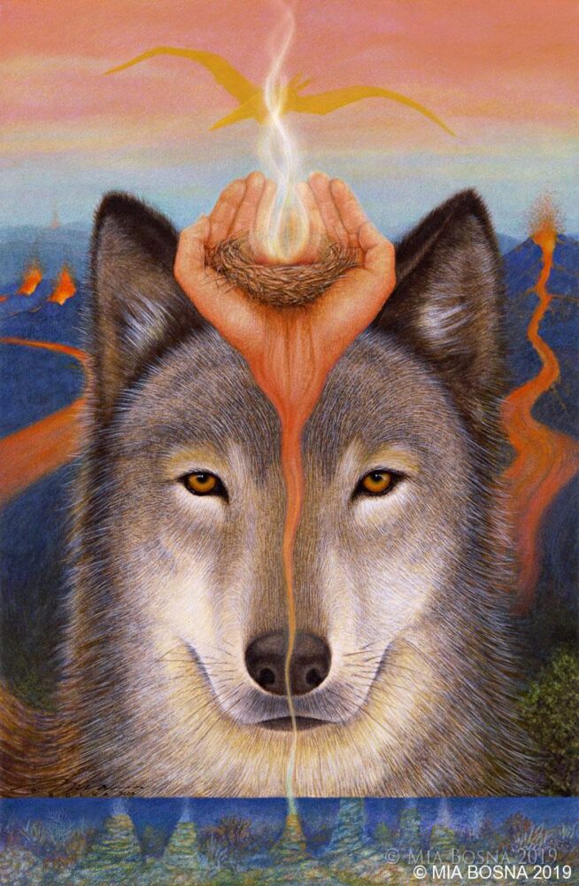 Fire Spirit - Shamanic Artwork by Mia Bosna